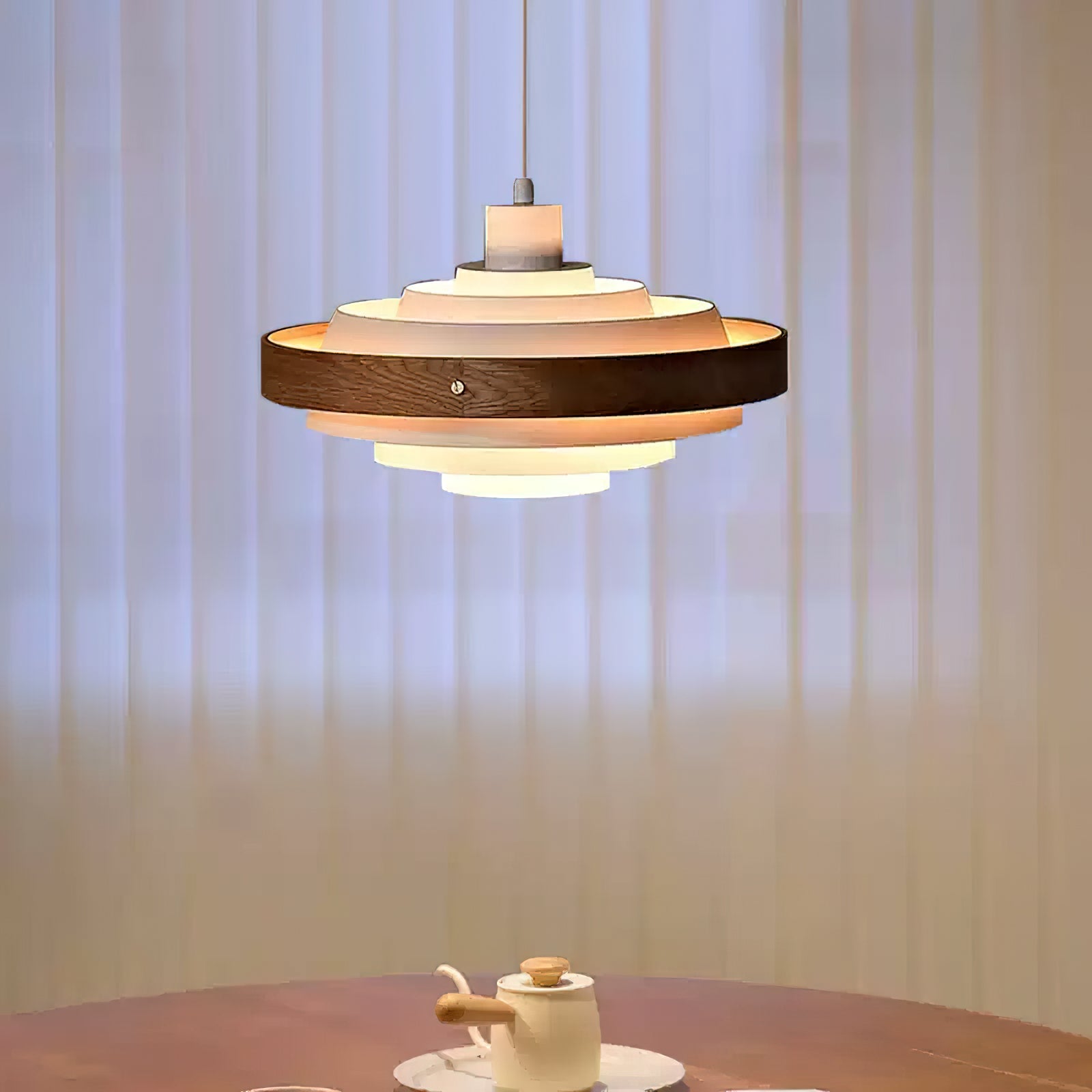 Lampada a sospensione rotonda Rino