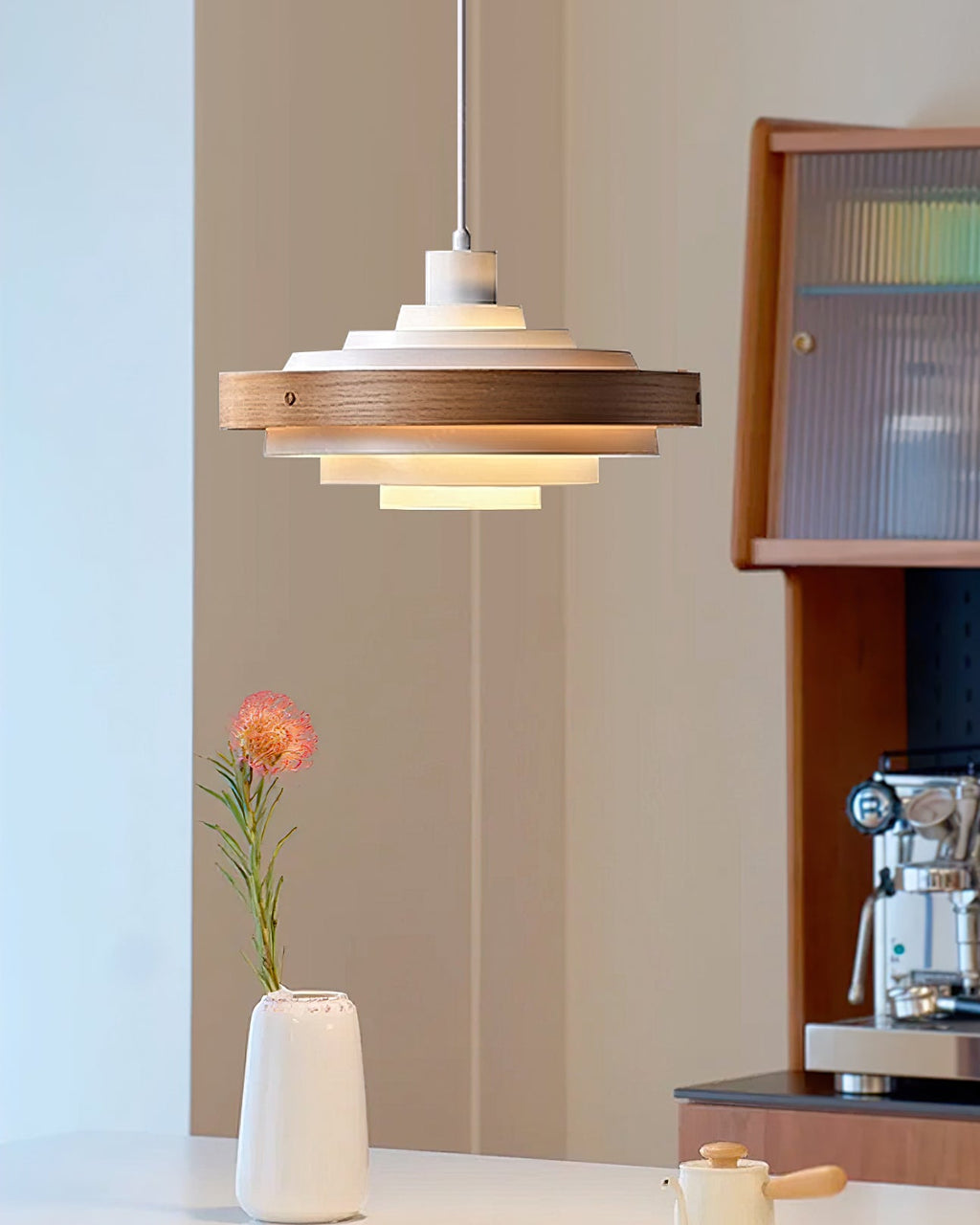 Lampada a sospensione rotonda Rino