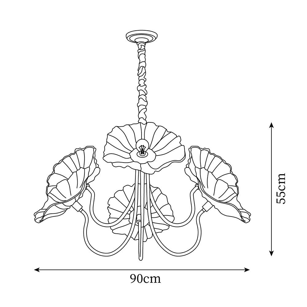 Lampadario floreale Chiario
