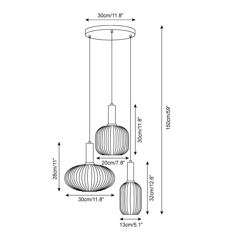 Lampada a sospensione scanalata Torel