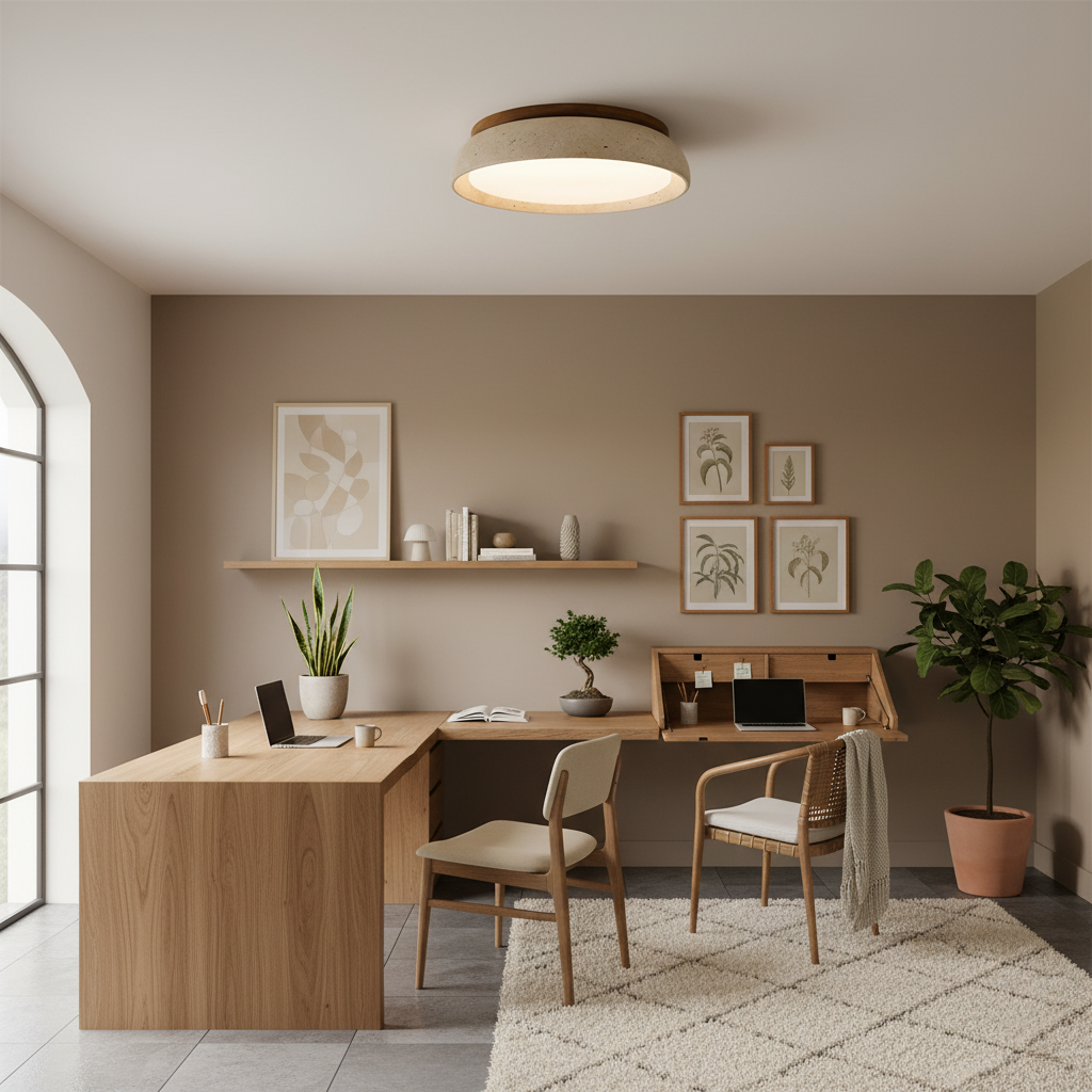 Lampada da soffitto Celeri in travertino