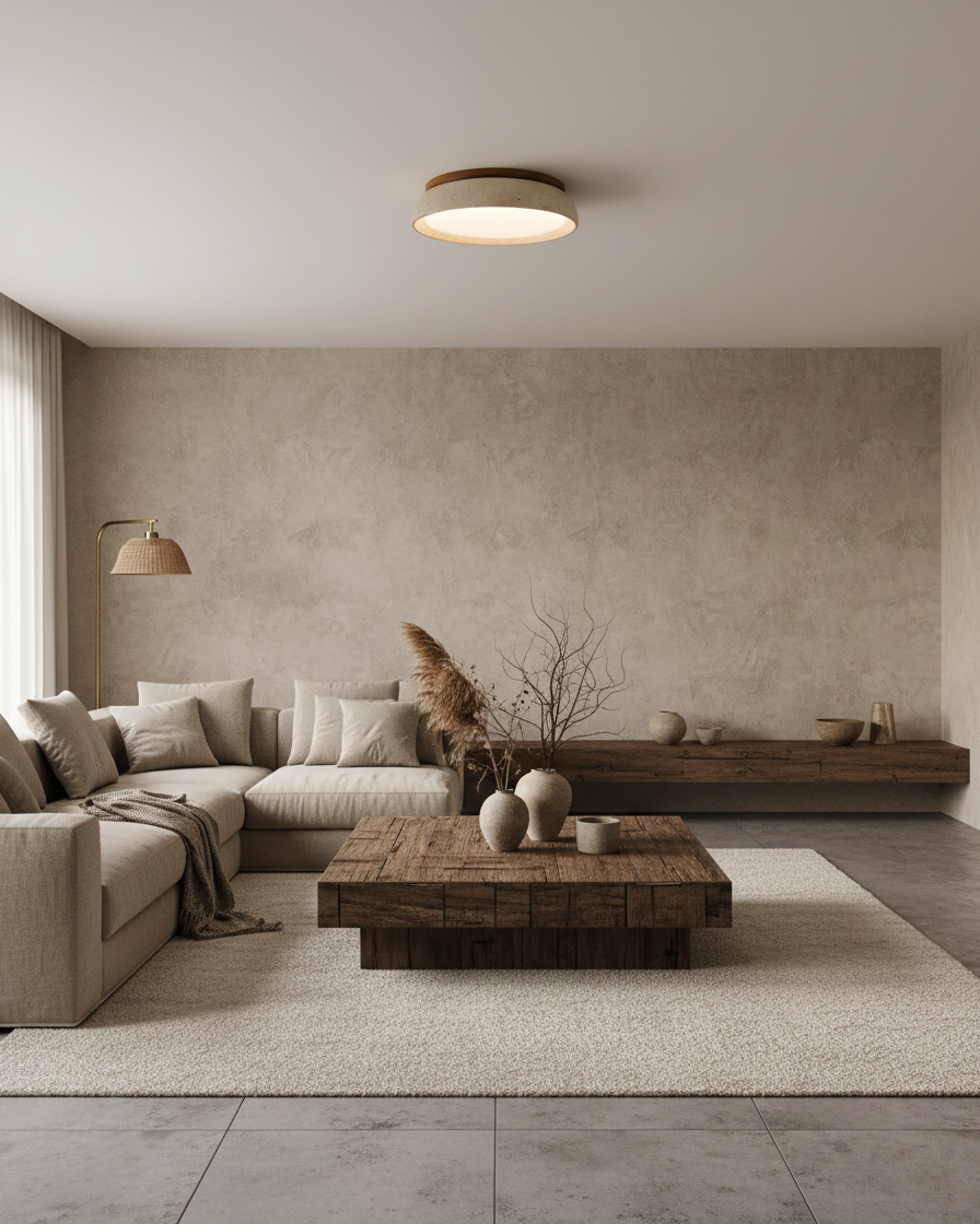 Lampada da soffitto Celeri in travertino