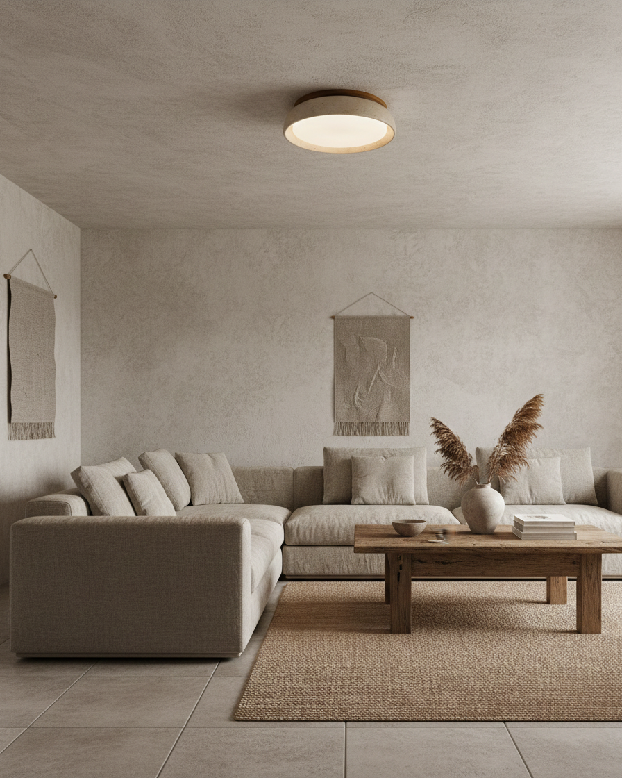 Lampada da soffitto Celeri in travertino