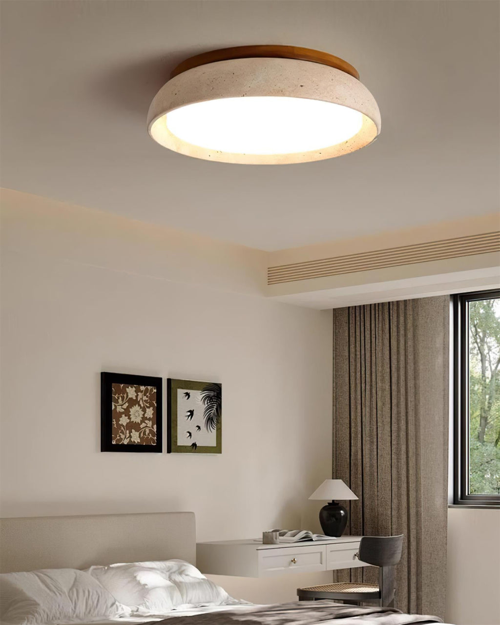 Lampada da soffitto Celeri in travertino