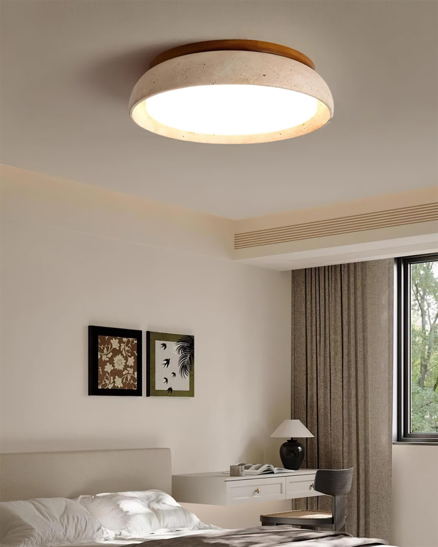 Lampada da soffitto Celeri in travertino