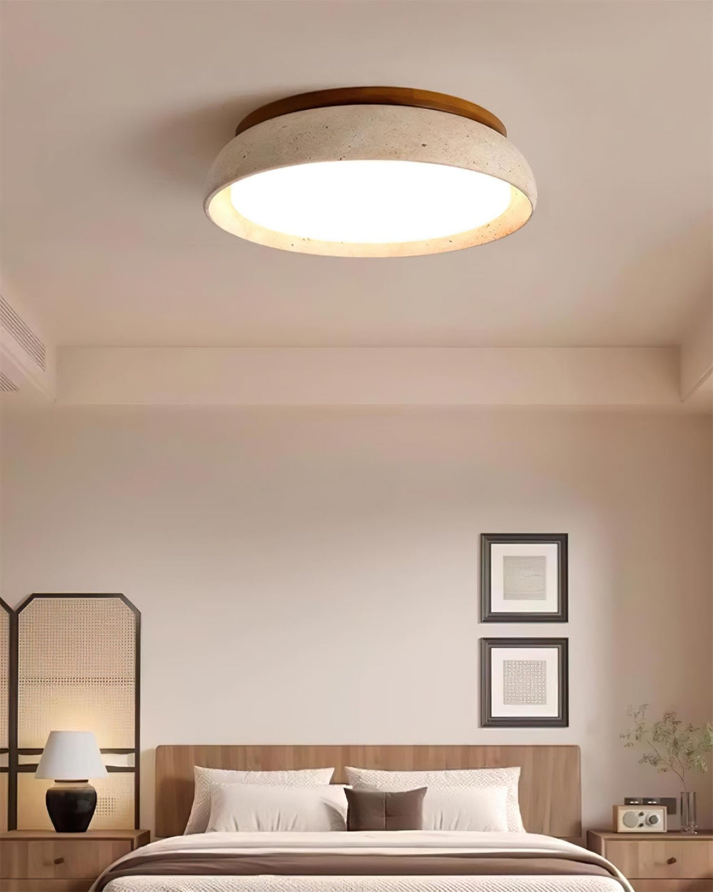Lampada da soffitto Celeri in travertino