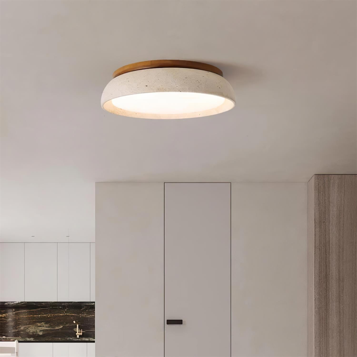 Lampada da soffitto Celeri in travertino