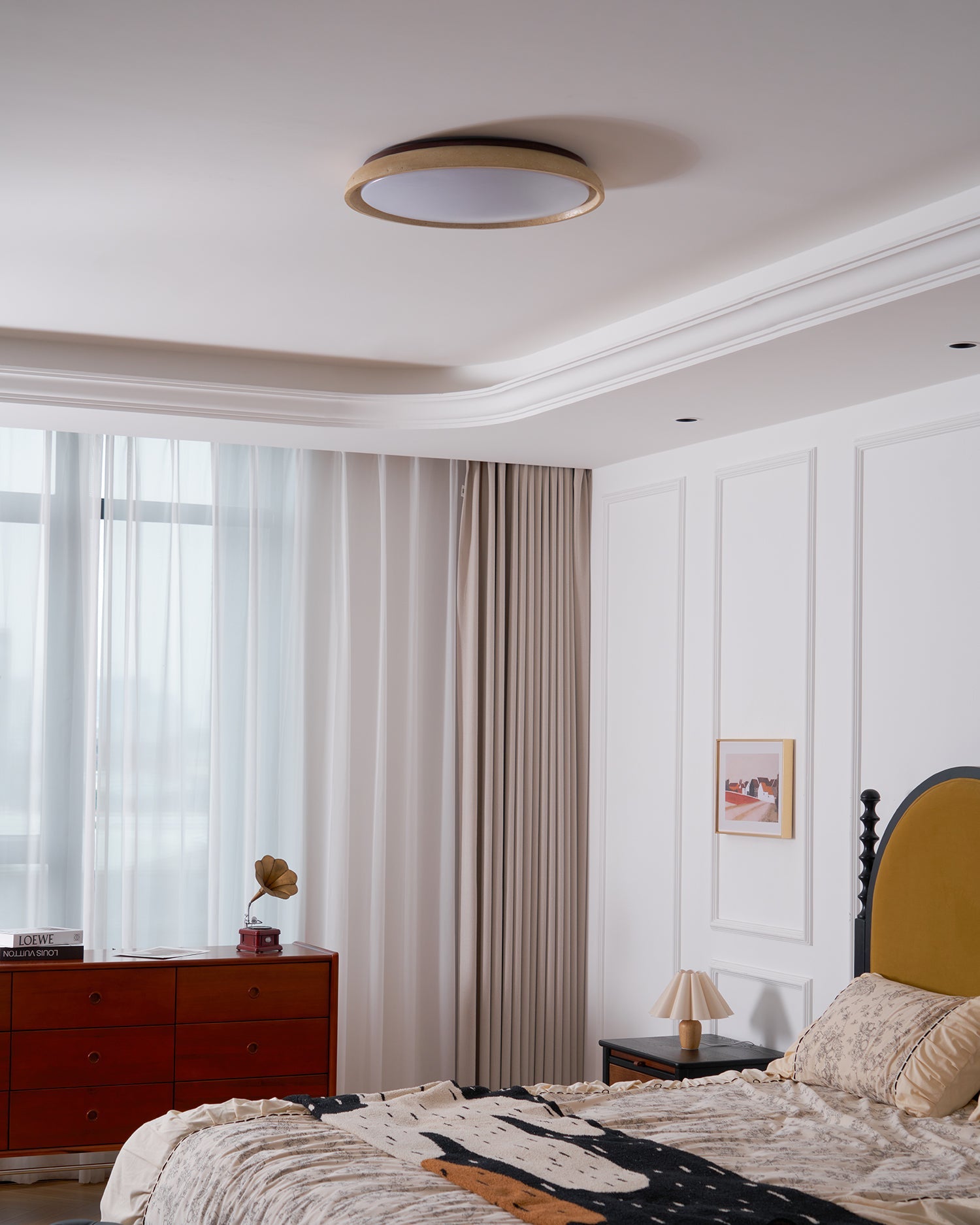 Lampada da soffitto Celeri in travertino