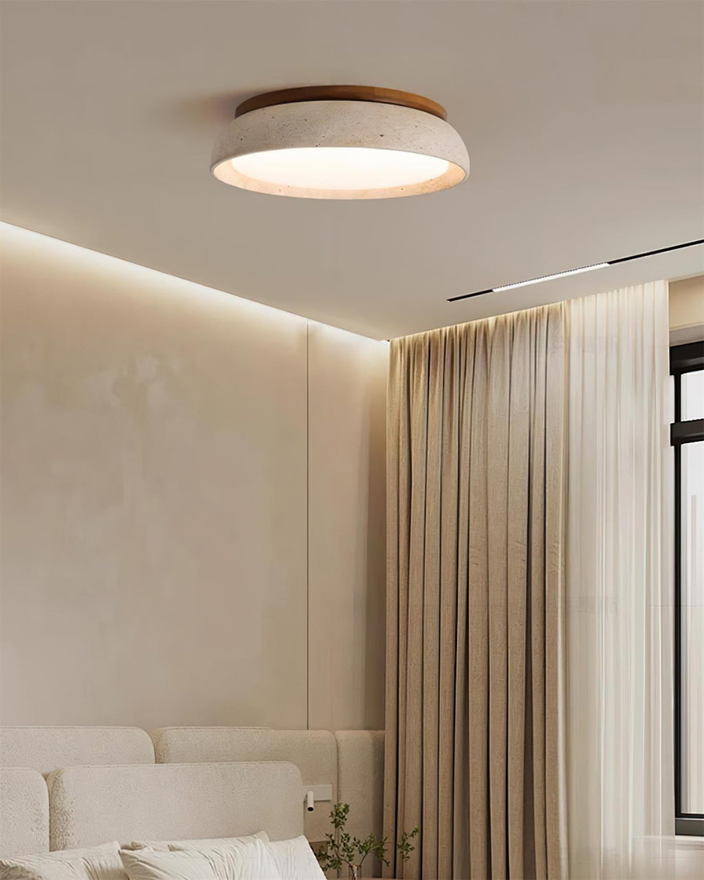 Lampada da soffitto Celeri in travertino