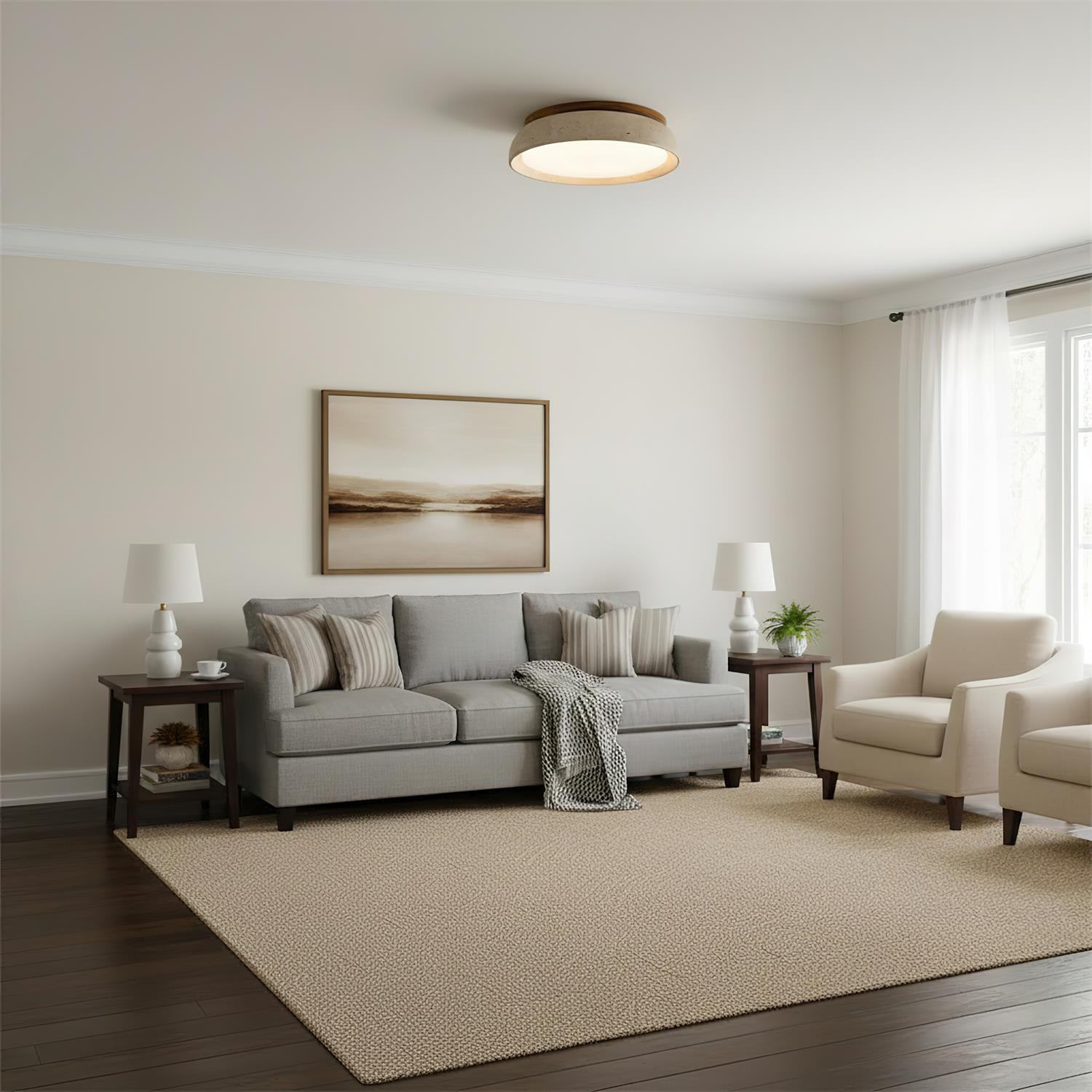 Lampada da soffitto Celeri in travertino
