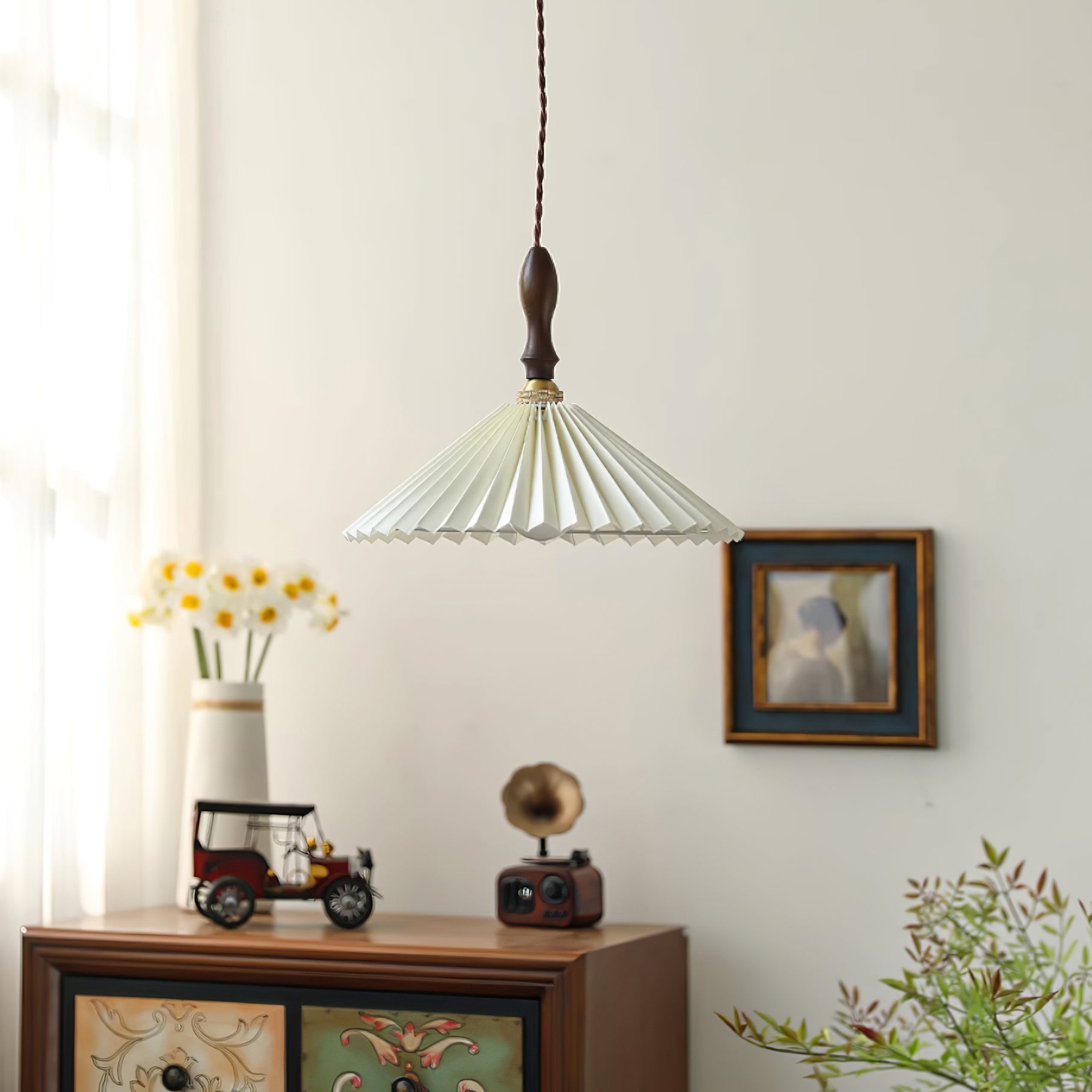 Lampada a sospensione plissettata Lavelale