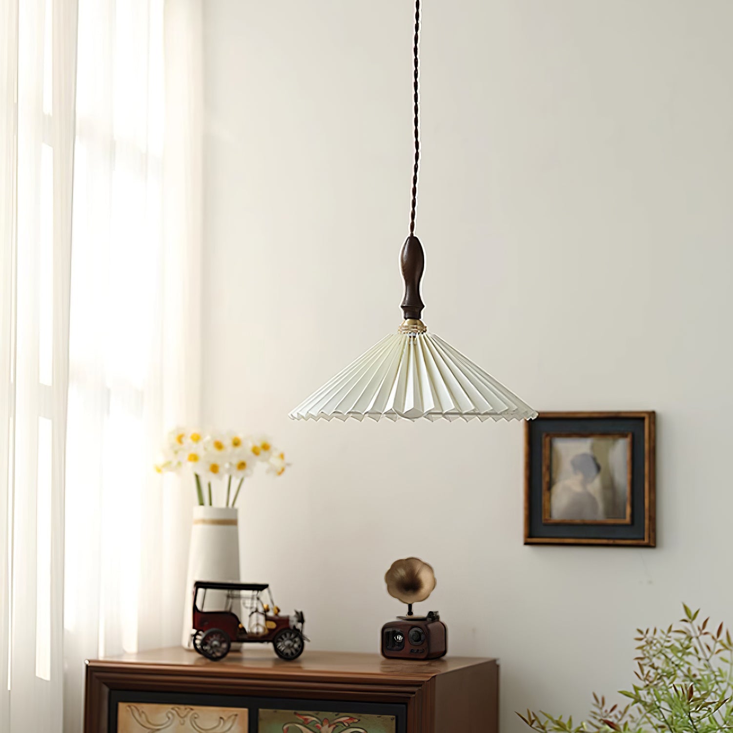 Lampada a sospensione plissettata Lavelale