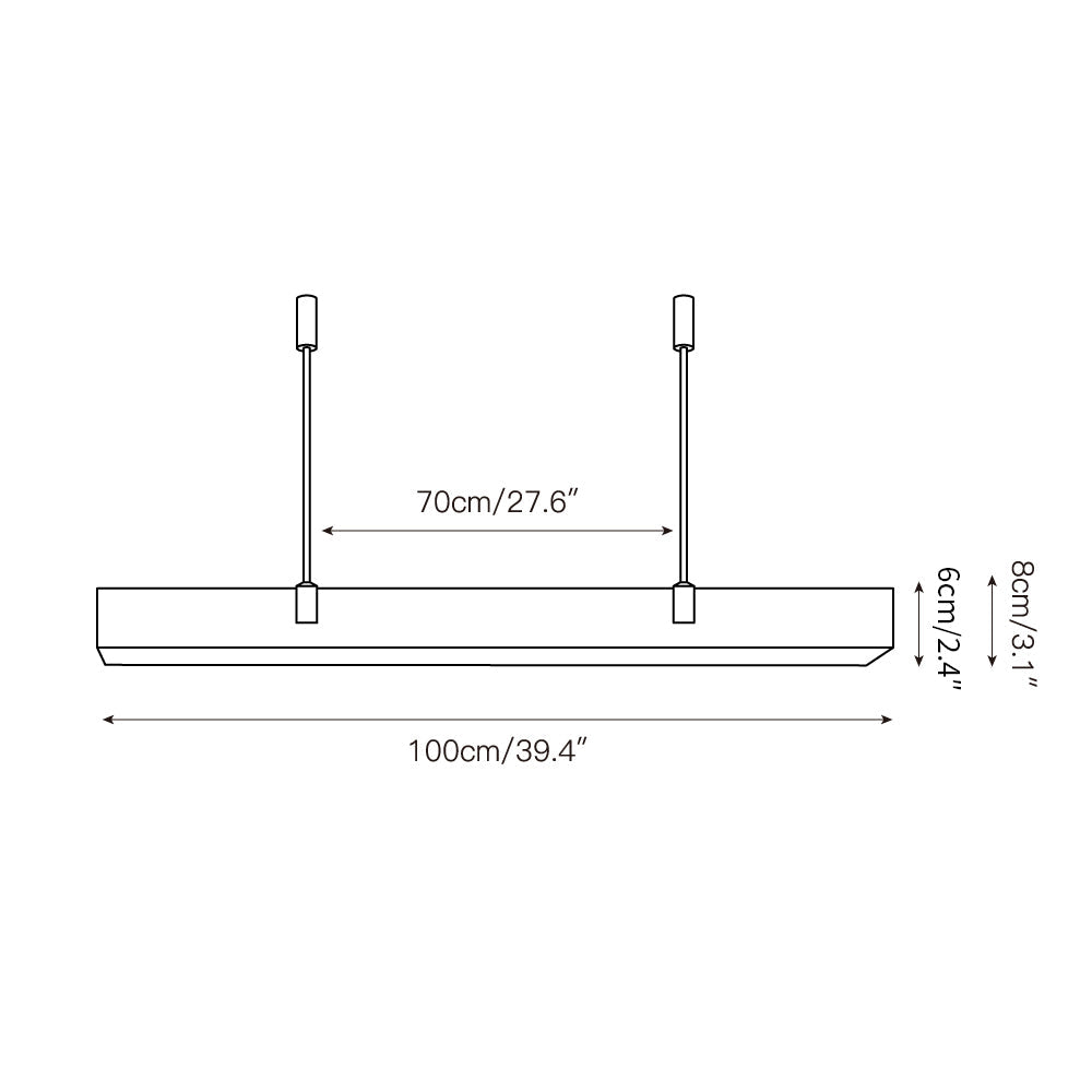 Lampadario lineare Riessi