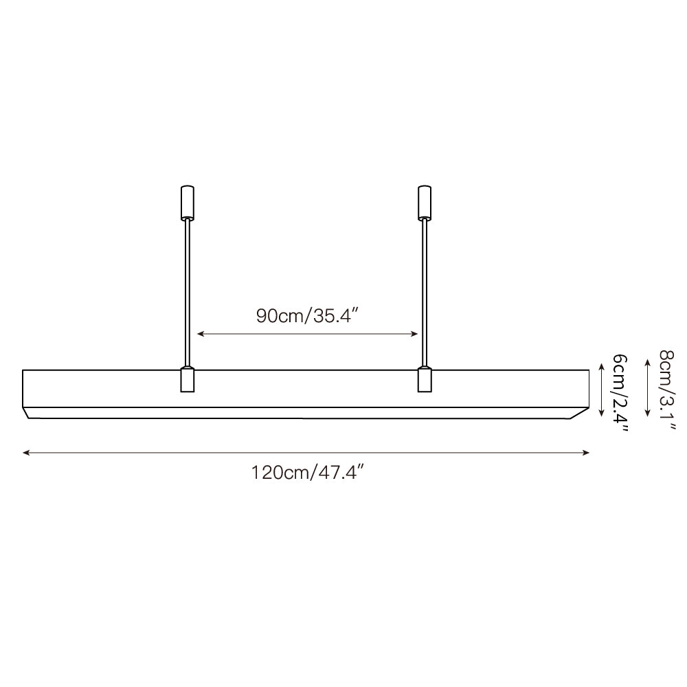 Lampadario lineare Riessi