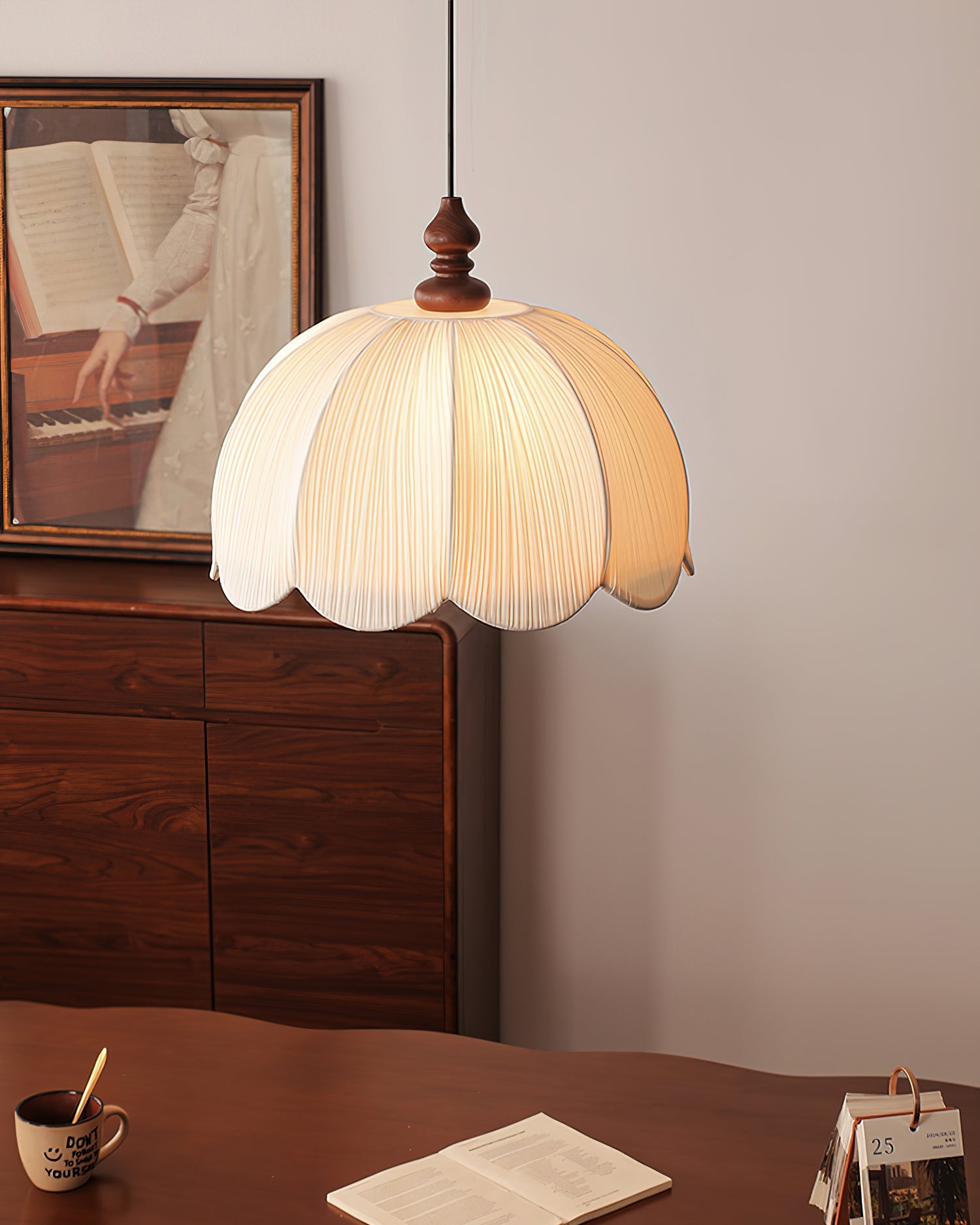 Lampada a sospensione plissettata Morinario