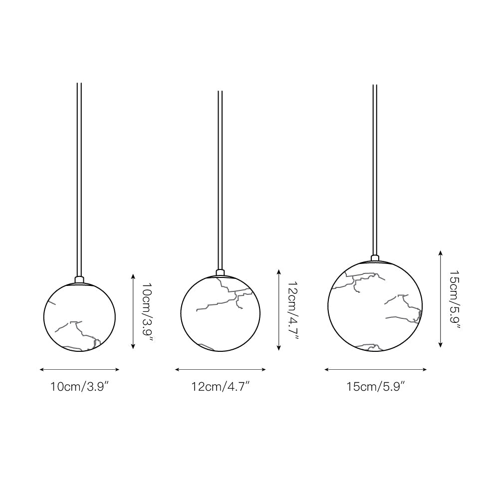 Lampada a sospensione globo Nallorave