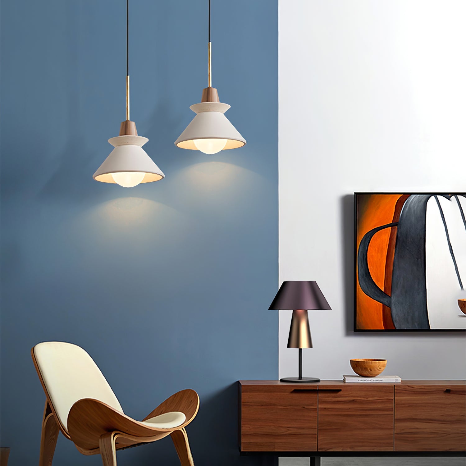 Lampada a sospensione conica Ferami