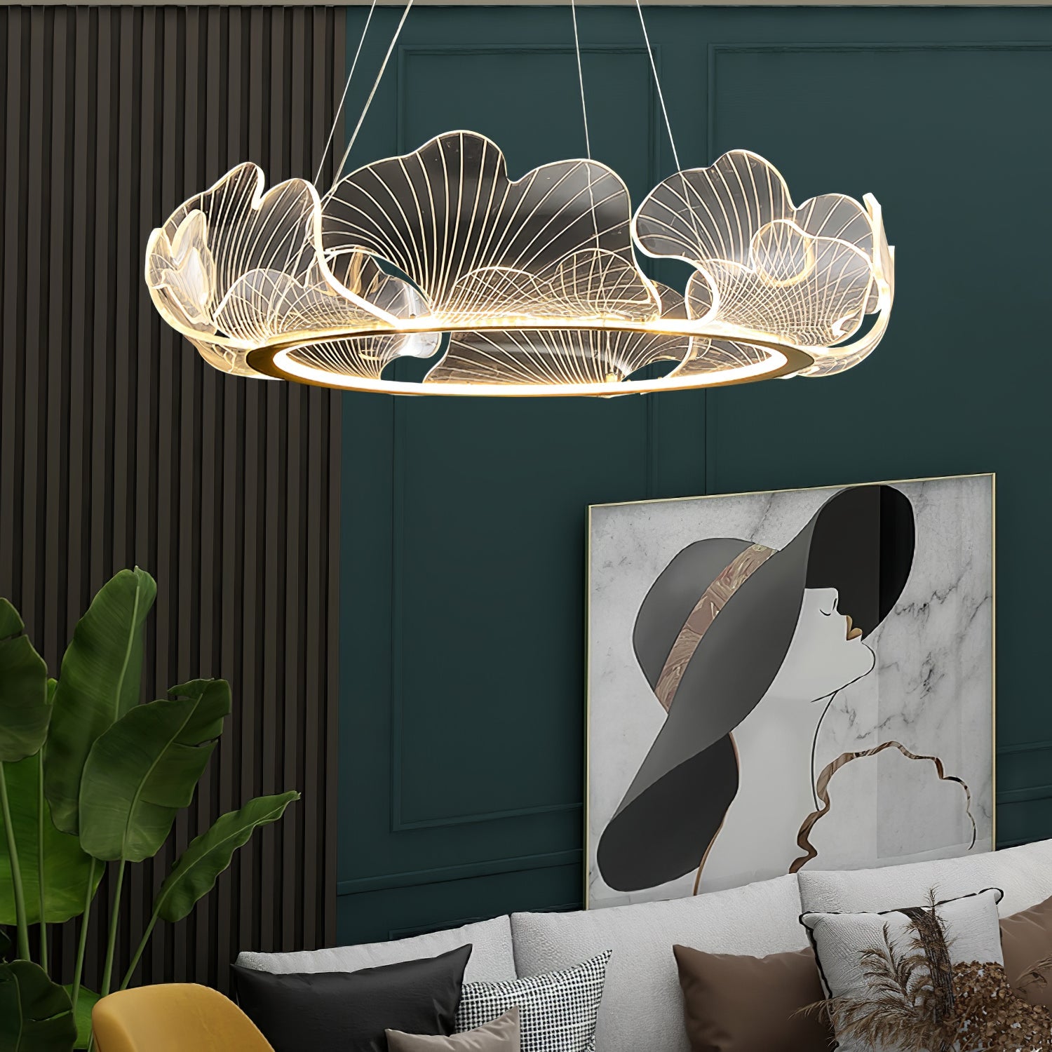 Lampadario a foglia Nelira