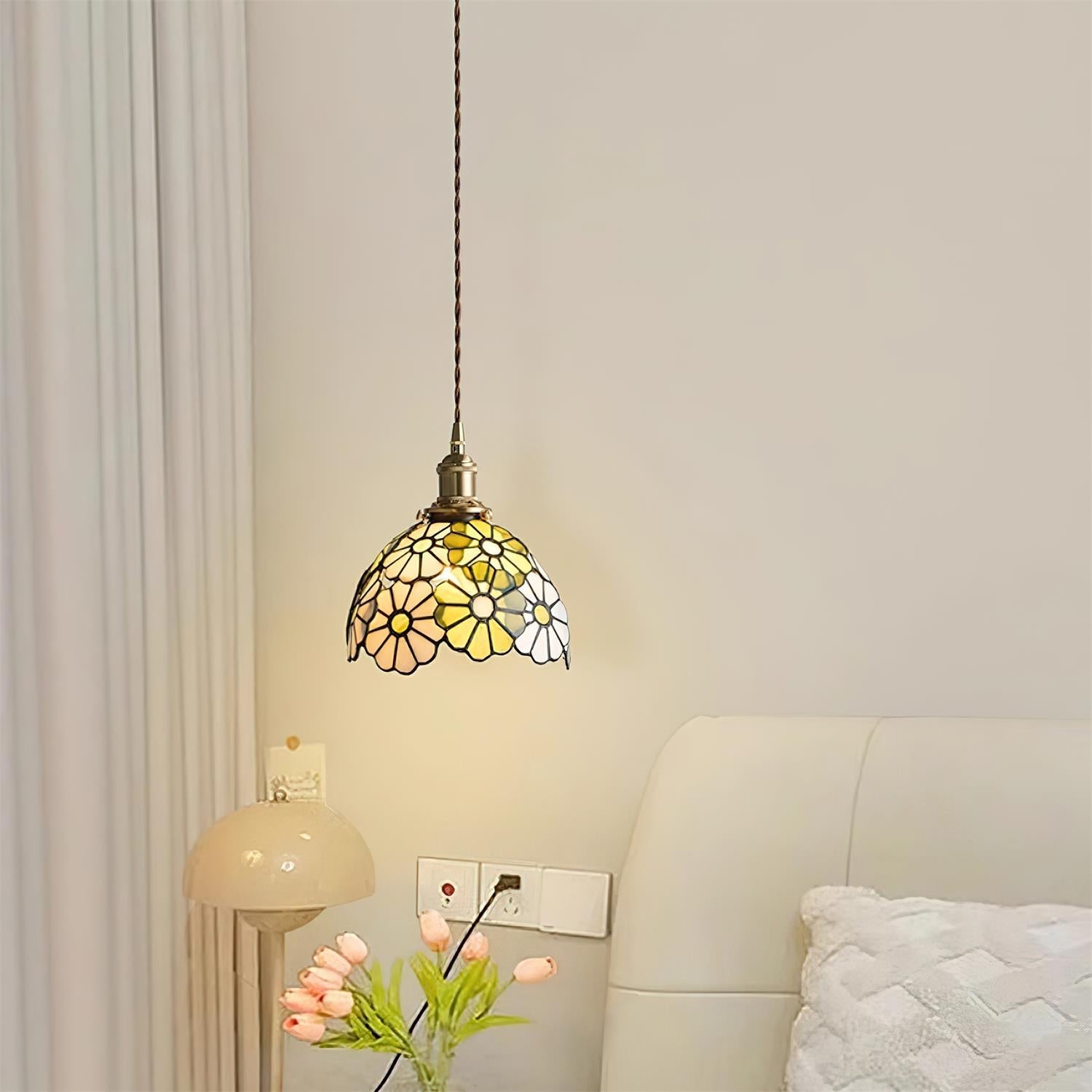 Lampada a sospensione floreale Anarelio