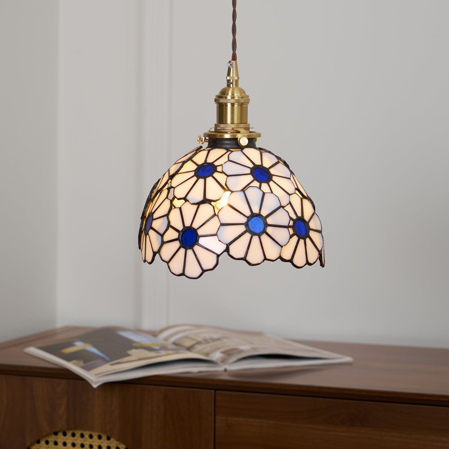 Lampada a sospensione floreale Anarelio