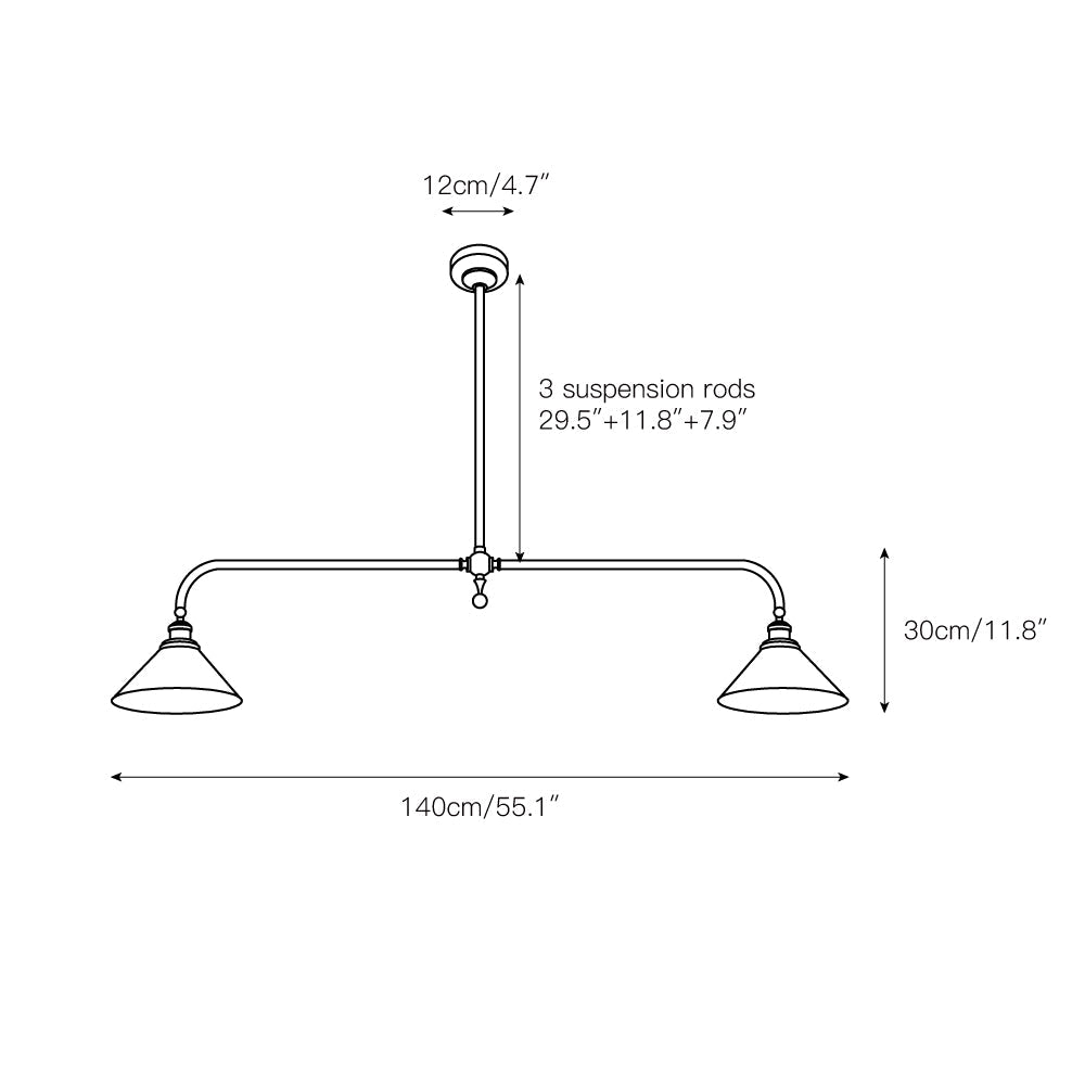 Lampada a sospensione lineare Pervelale