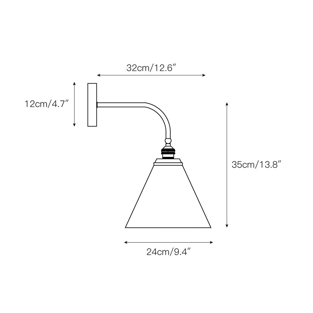 Applique da parete conica Ralarilo