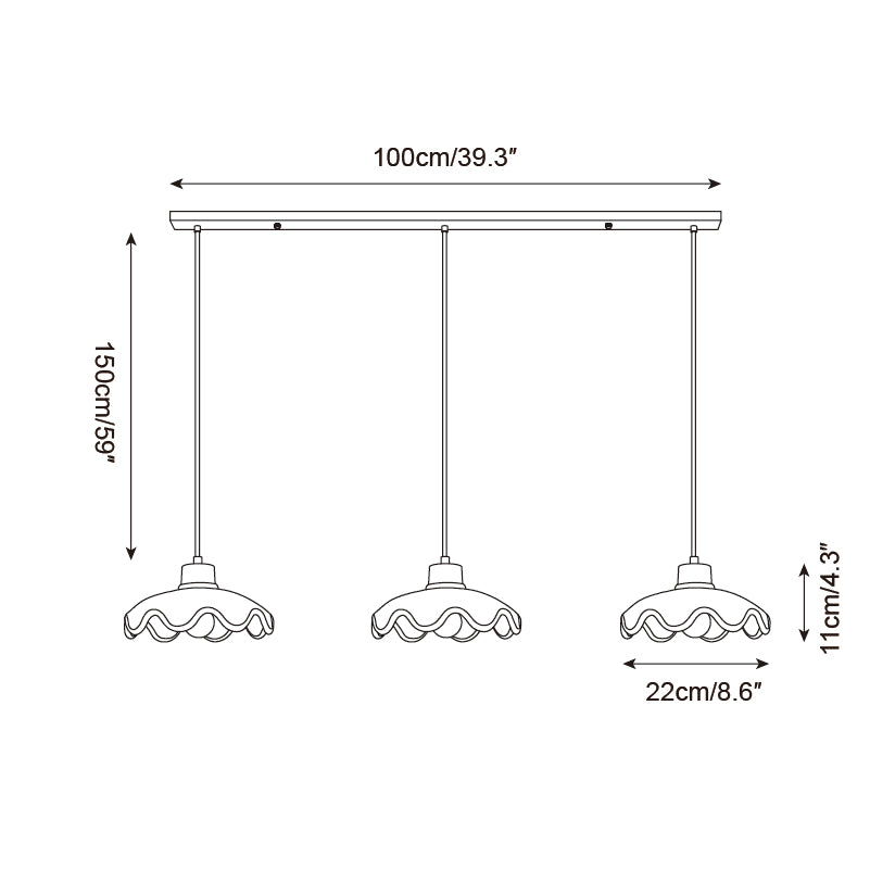 Lampada a sospensione ondulata Galinana