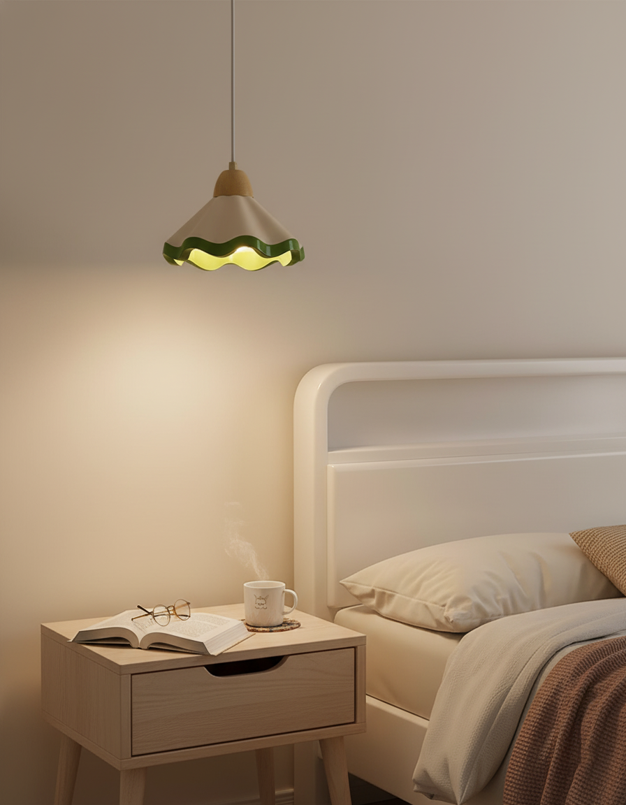 Lampada a sospensione ondulata Galinana