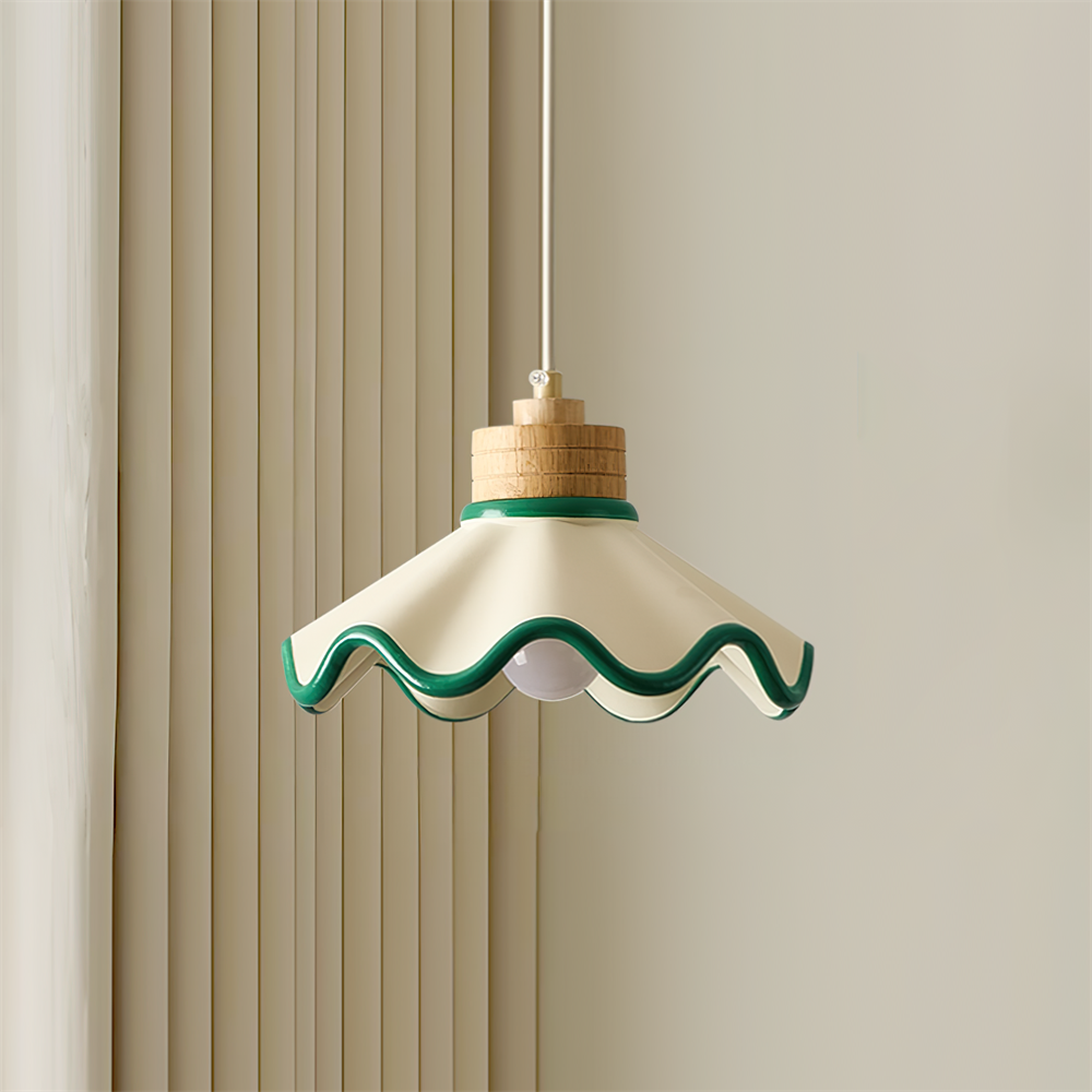 Lampada a sospensione ondulata Galinana