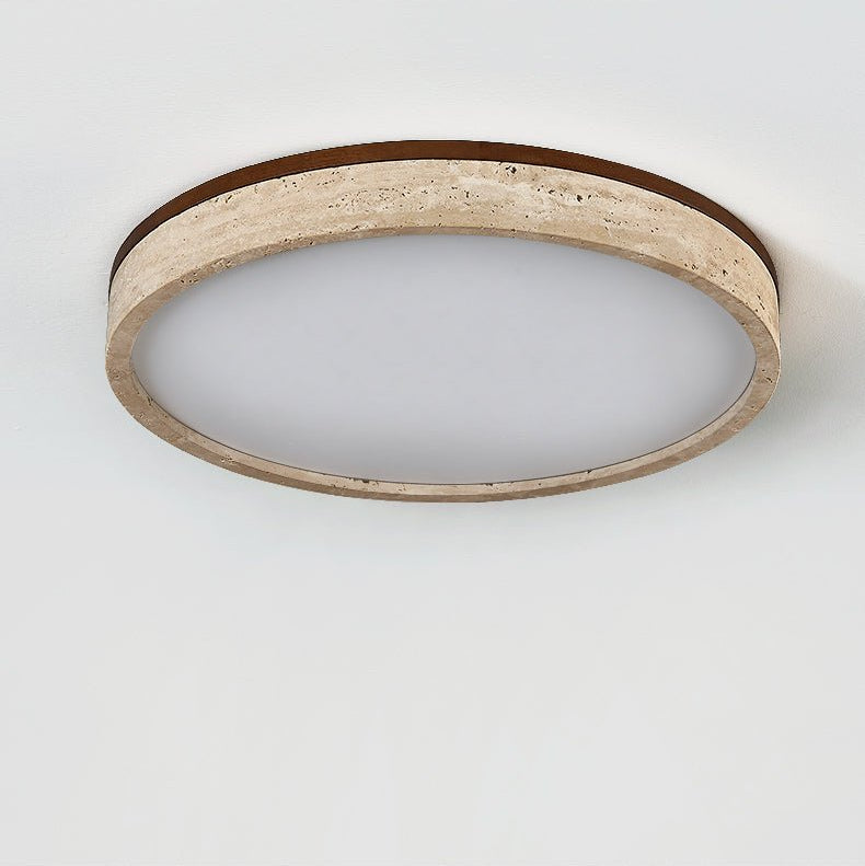 Lampada da soffitto Selmi Rotonda in travertino