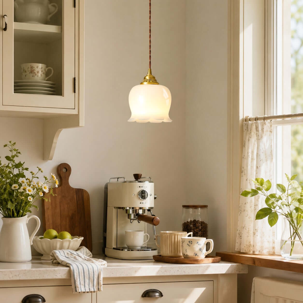 Lampada a sospensione floreale Solcira