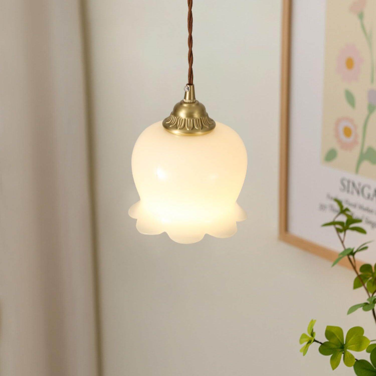 Lampada a sospensione floreale Solcira