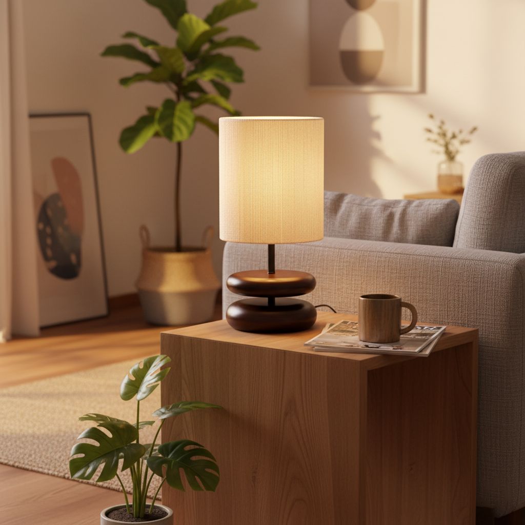 Wooden Modern Bedroom Table Lamp – detail 7