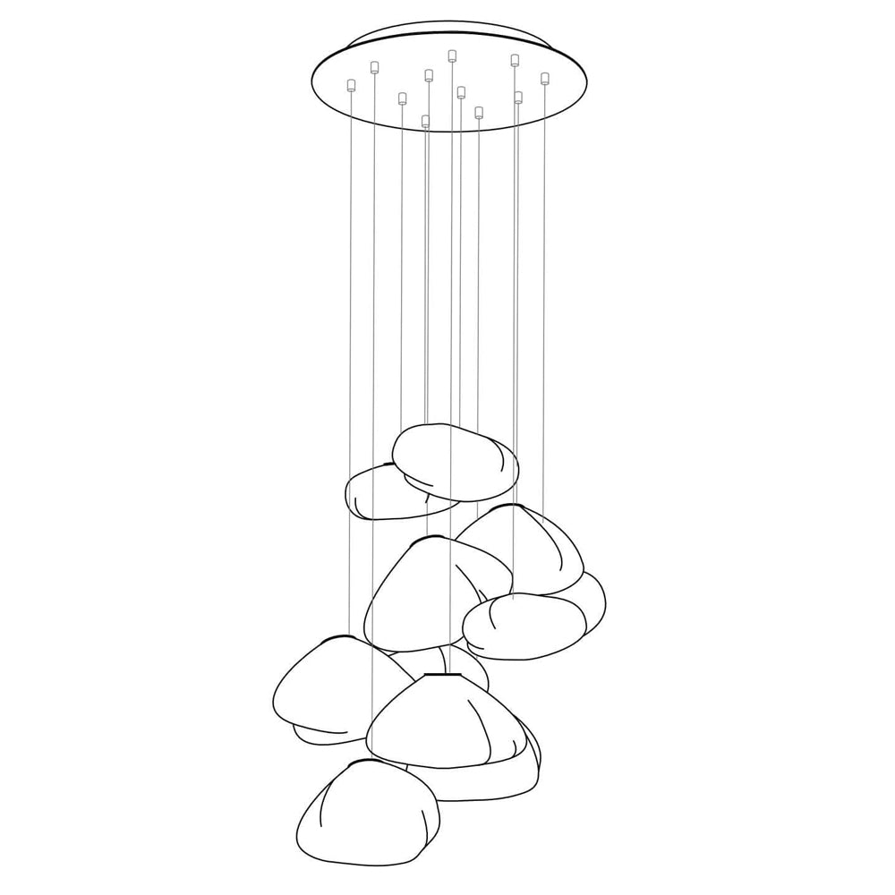 Lampada a sospensione scultorea Sileli