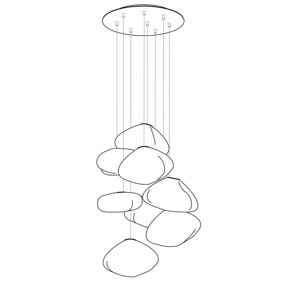 Lampada a sospensione scultorea Sileli